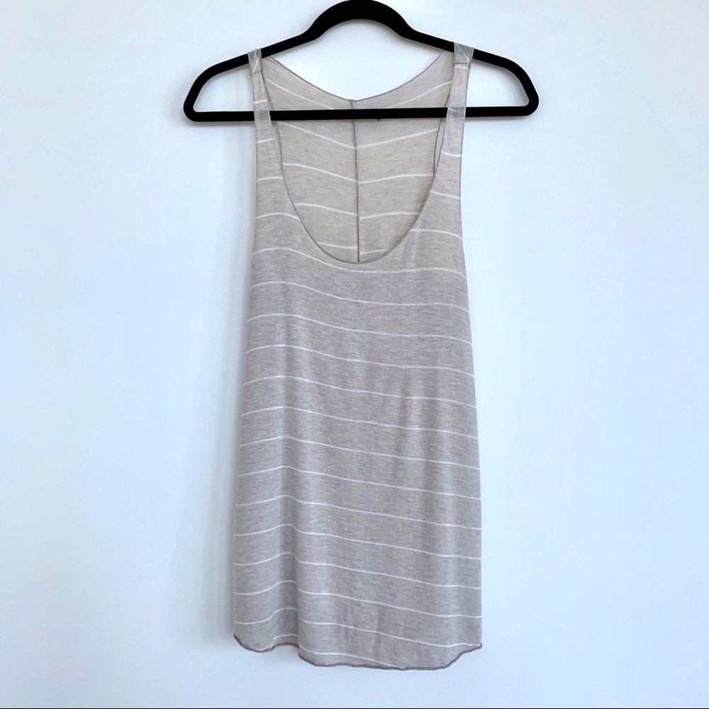 Brandy Melville Beige Stripped Tank OS